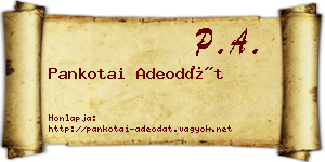 Pankotai Adeodát névjegykártya